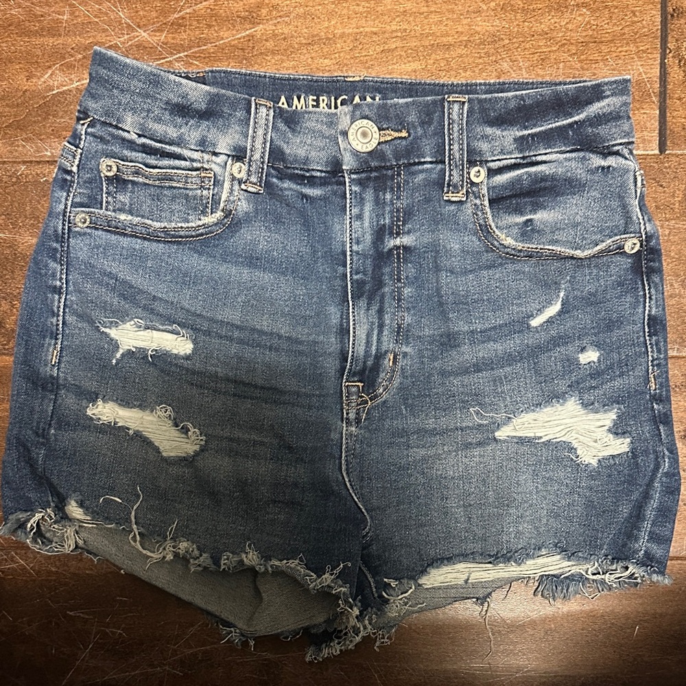 American Eagle Distressed Blue Denim Shorts